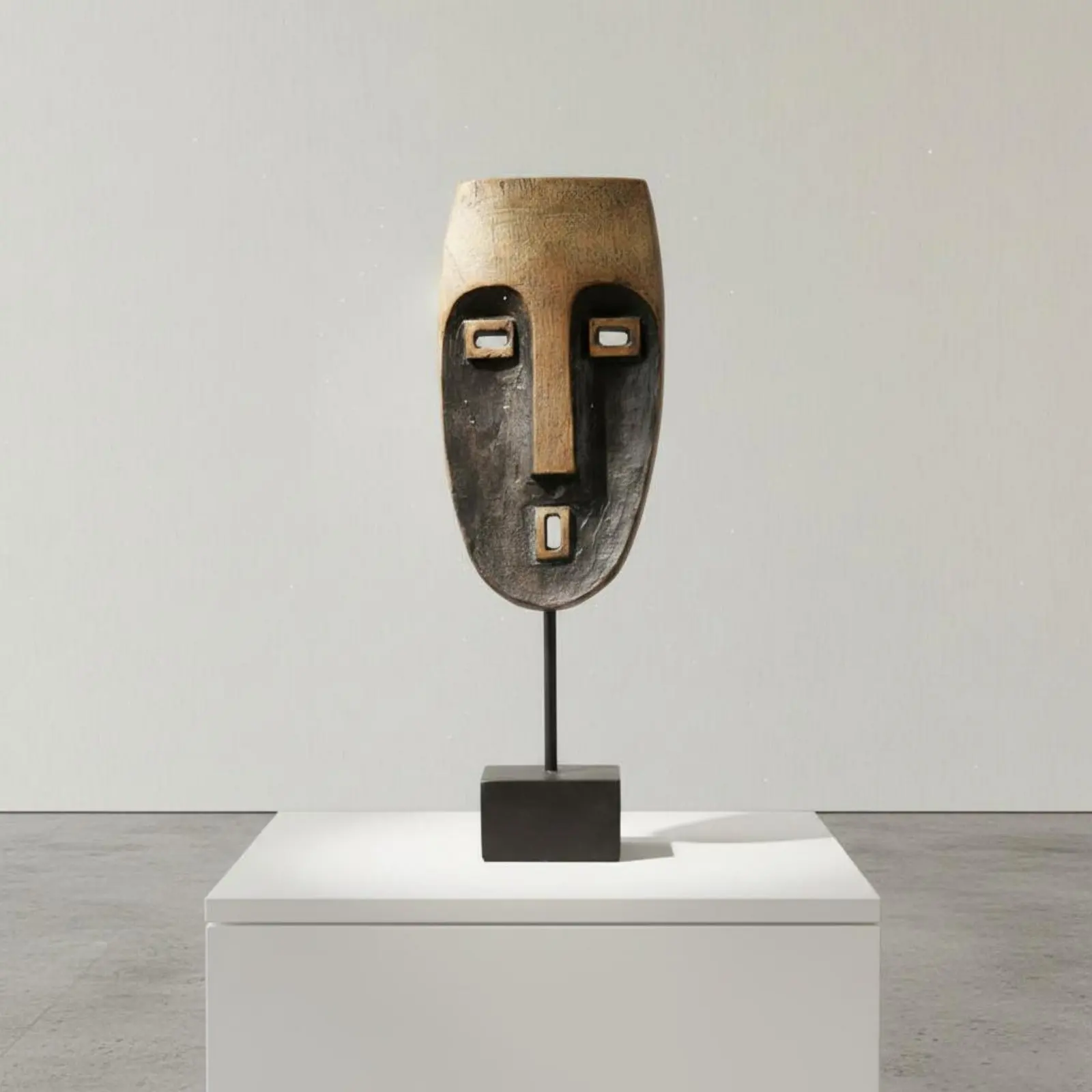 2 Pieces Resin Face Decor Modern Design Face Sculpture Resin Figurine Artisan Look Table Ornament for Office