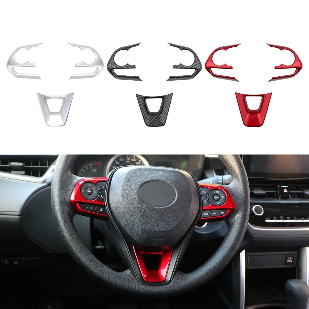 For Toyota Avalon Corolla Cross Rav4 Rav 4 2019 2020 2021 2022 2023 Steering Wheel Panel Sticker Cover Trim Interior Accessories