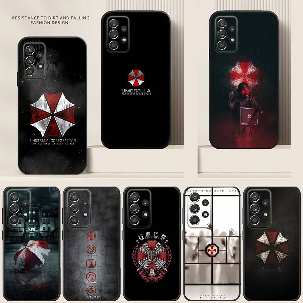 

Umbrella Corporation Phone Case For Samsung S24,21,22,23,30,Ultra,20,Plus,Note,10,9,5G Black soft silicone case