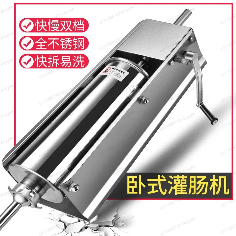 Small Manual Sausage Maker, Stainless Steel Sausage Stuffer Machine for Homemade Sausages & Ham - Easy to Use & Clean