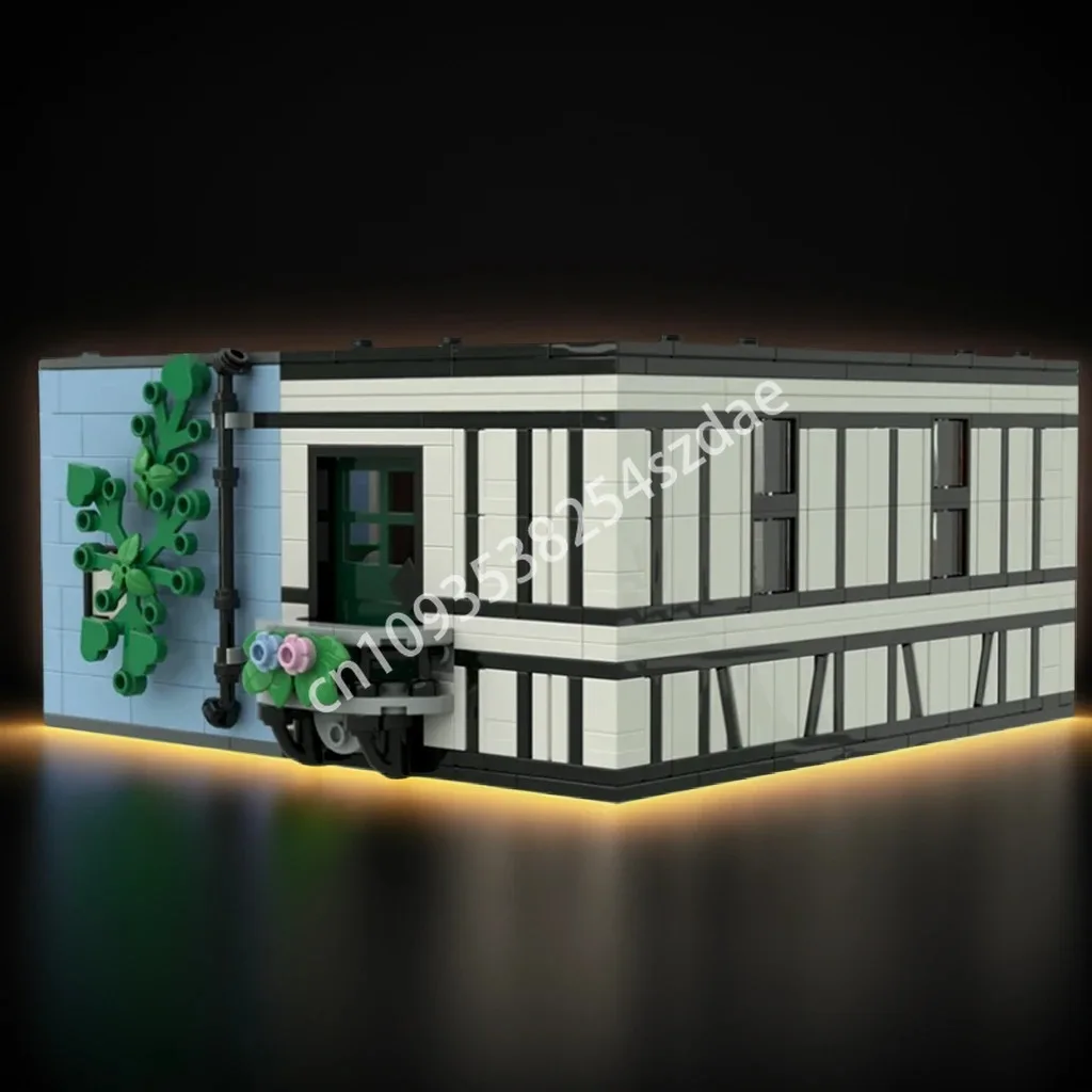 

988pcs MOC Tudor Corner Timber Floor Furnished Modular Buildings Building Blocks creativity STEAM Learning Christmas toy Gift