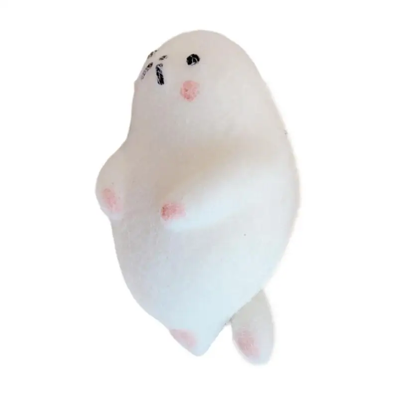 Simulazione giocattolo sigillo bianco Giocattolo da spremere pizzico 8 cm Peluche animali divertenti Palline animali colorate per la scuola in studio domestico