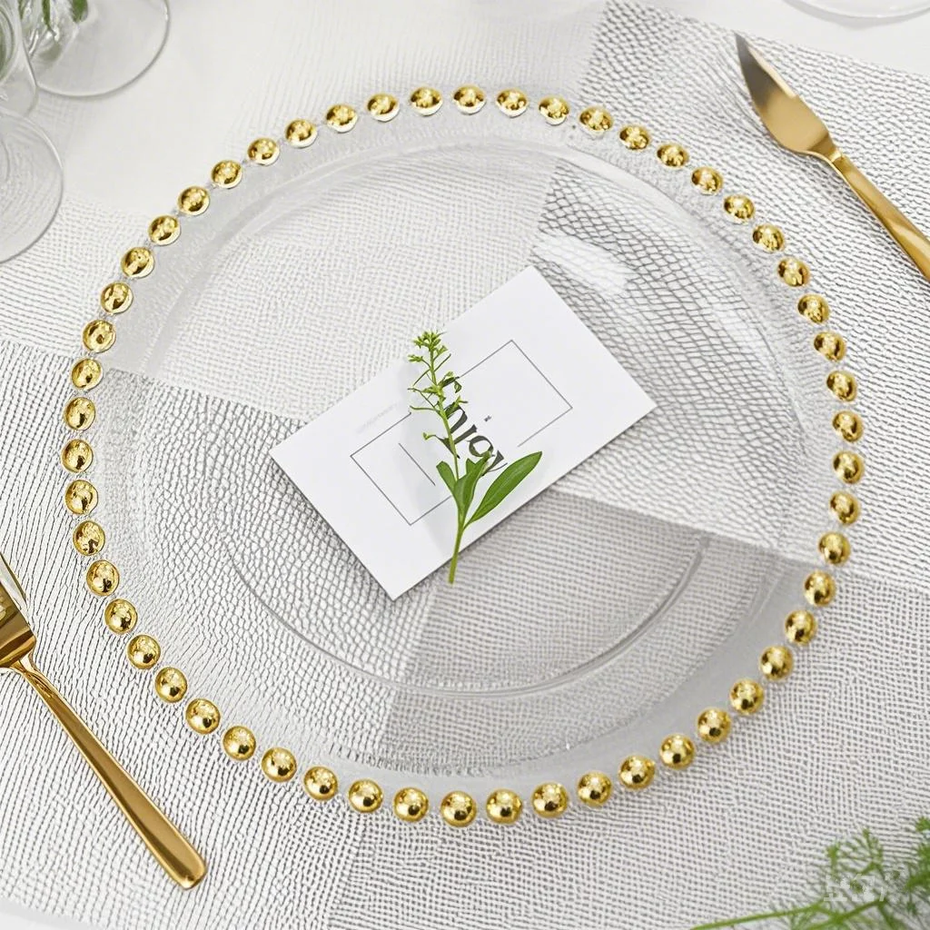 

100 Pcs Charger Plate Plastic Decorative Service Plate Gold Silver Dinner Serving Wedding Decor Table Place Settin 13Inches