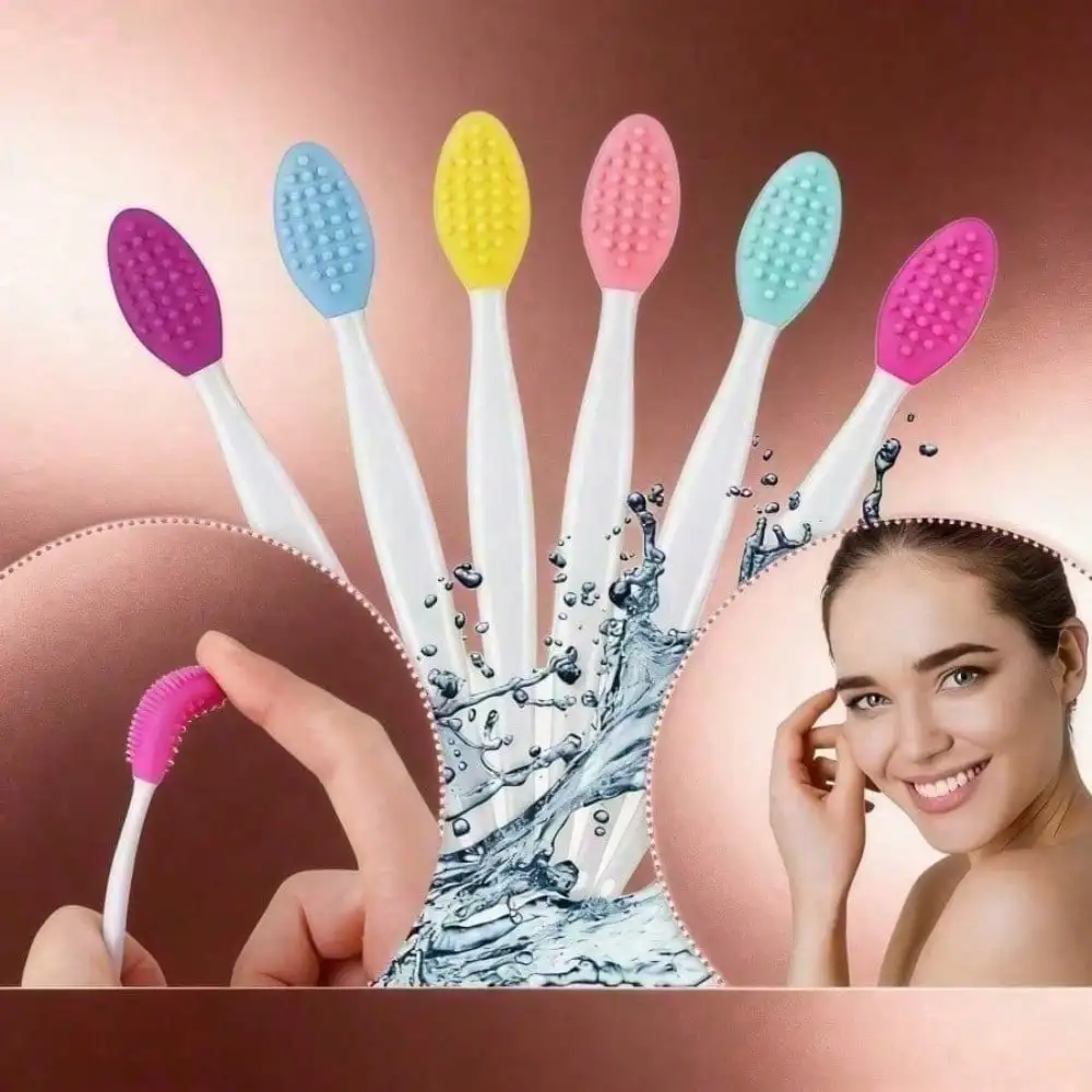 18‑Count Mixed‑Color Jar‑Pack Silicone Brush Set, Double‑Sided Lip & Facial Cleansing Applicator, Multipurpose Personal‑Beauty Tool, Holiday‑Season Gift for Women