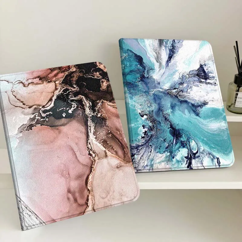 

Marble Pattern Pink Brown Tablet Case For Samsung Tab Galaxy S6 S11 A A7 A8 A9 A11 10.1 10.4 10.5 Plus Lite Gift