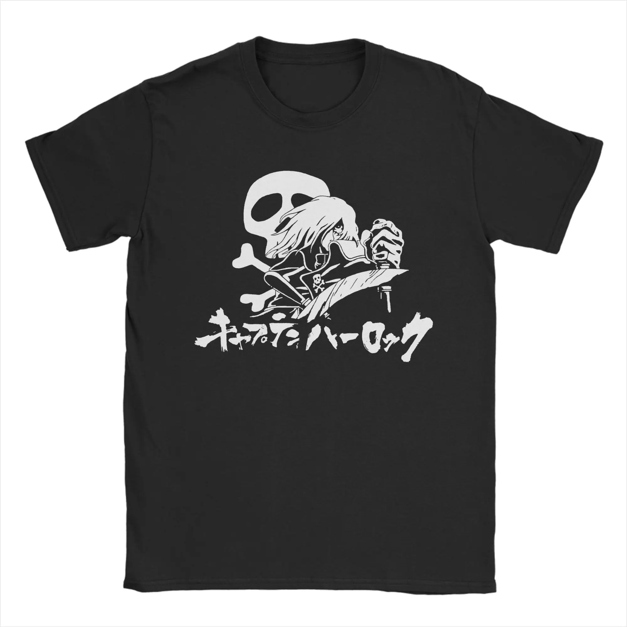 Футболка Space Pirate Captain Harlock Albator для мужчин, забавные хлопковые футболки с круглым воротником и короткими рукавами, топы для взрослых