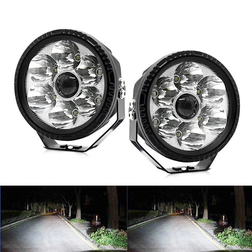 5 inch Car LED Worklight Light Round Work Bar 80000LM Spotlight DRL Running Lamp for Off Road ATV SUV Car 4x4 12V 24V