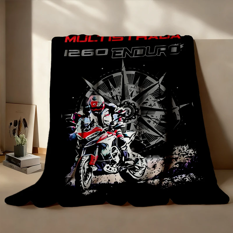 Multistrada Flannel Blanket, 1260 Enduro Gift For, The Off Road Globetrotter, Italian ADV Rider Flannel Throw, Biker Coz