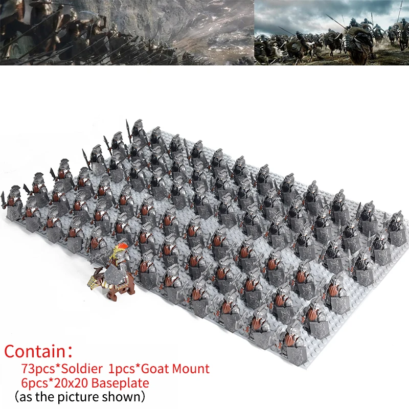 Figurines de soldat MOC LOTR Orcs, armure de garde, guerrier Archer médiéval Dol Amroth, blocs de construction, briques, jouets cadeaux