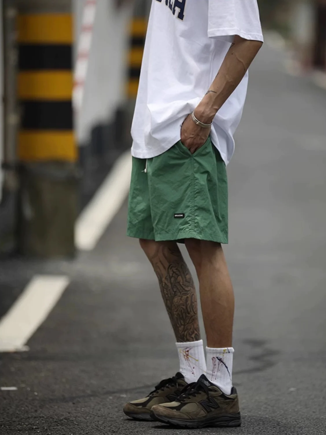 

Retro Japanese Sle Men's Five-Quarter ort orts Lightweight Qui-Dry Casual Sports Pants Breathable Summer Faion