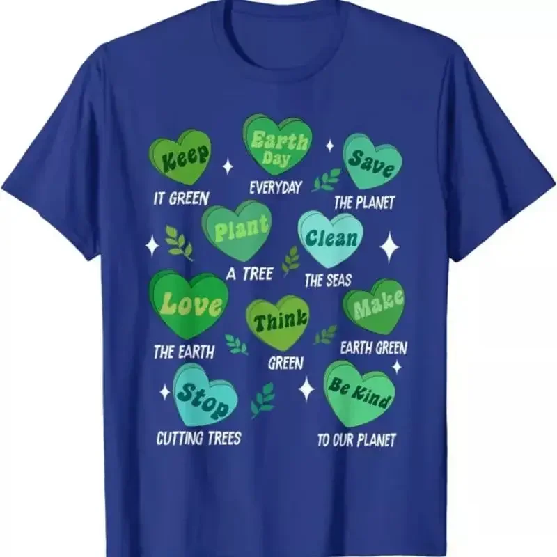 Cute Hearts Retro Earth Day Everyday T Shirt