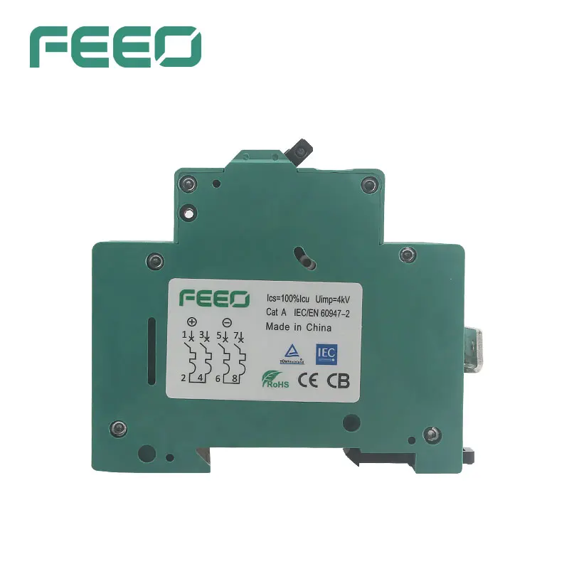 FEEO Solar 4P 3A 6A 10A 32A 40A DC MCB 1000V Circuit Breaker For PV System Curve MCB  CE Certificate dc breaker  Mainland China