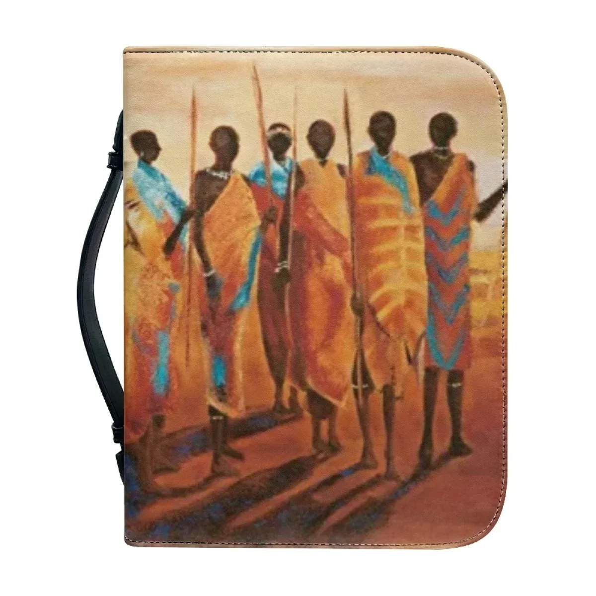 

African Tribal Totem Print Bible Cover Case for Women New Handbags Zipper Handle Bible Bag Custom Study Book Holy Storage Boxes