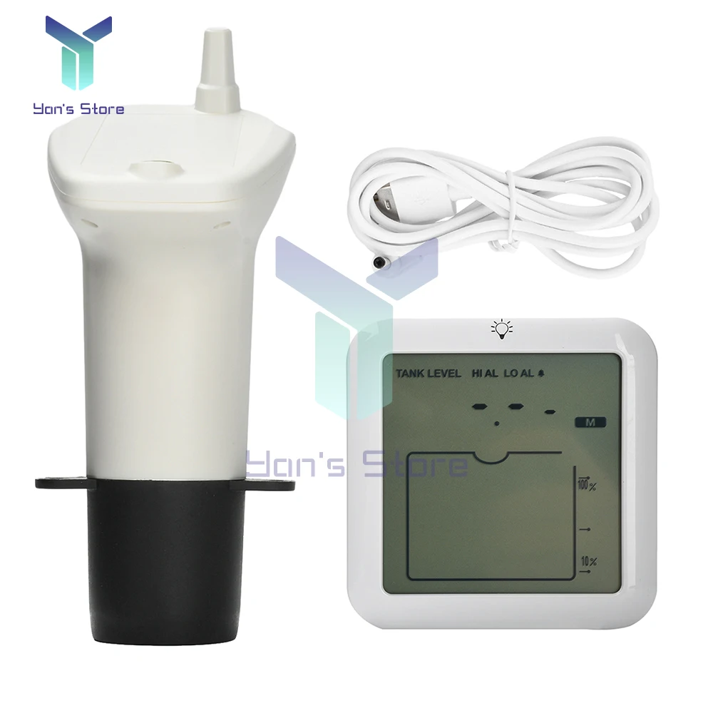 Digital Water Tank Water Level Gauge Ultrasonic Liquid Level Gauge Water Level Monitor With IP65 Waterproof Water Level Alarm