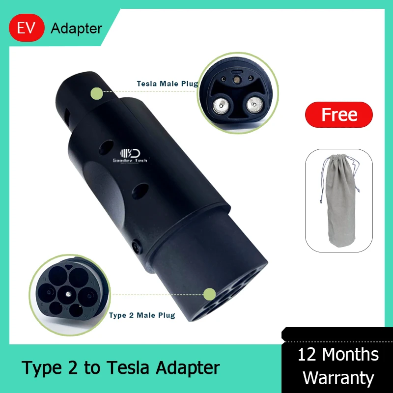 

Hot Selling Tesla Type 2 Connector AC Charger NACS Tesla To IEC62196 Type 2 EV Charger Adapter 1 Phase For Electric Car Charging