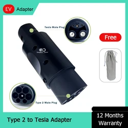 Venta caliente Tesla tipo 2 conector cargador de CA NACS Tesla a IEC62196 tipo 2 EV adaptador de cargador monofásico para carga de coche eléctrico