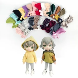 Striped Dolls Sweatshirt Coat Long Sleeve Doll hooded sweatshirt Clothes For Ob11,Mollys,Obitsut 11,1/12 BJD Doll Accessories