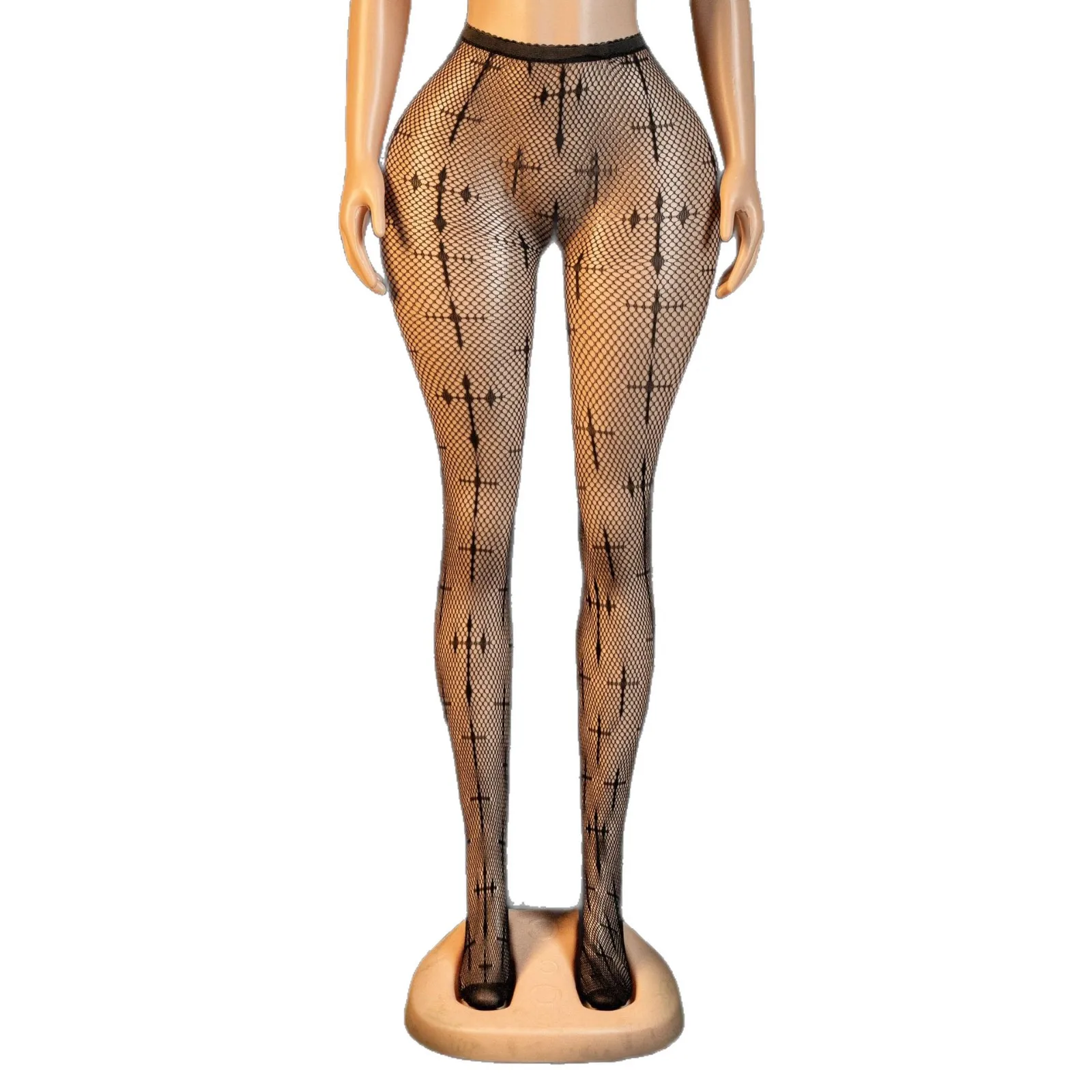 Sexy Lingerie Cross Mesh Stockings Leggings Garter Stockings Hollow Jacquard Socks Pantyhose Smooth Pure Desire Casual CNXY