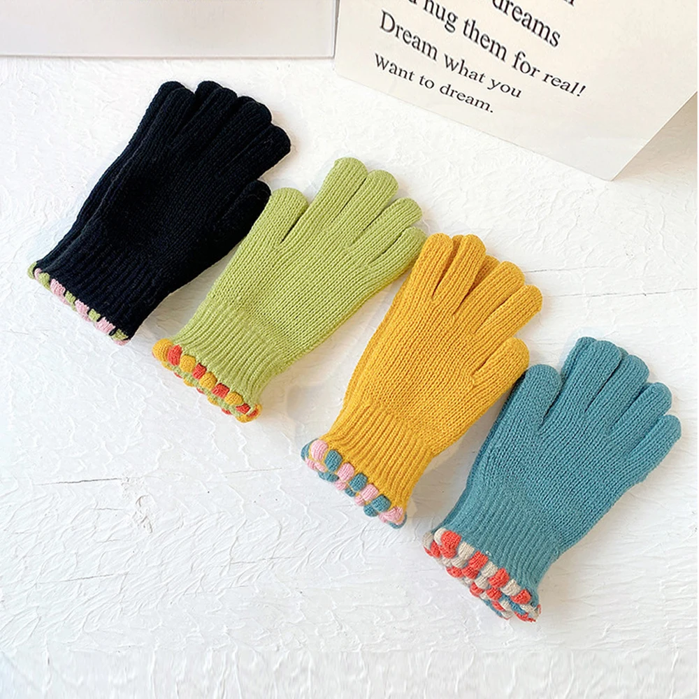 Winter Warme Gestrickte Handschuhe Volle Finger Handschuhe Touch Telefon Woolen Touchscreen Skifahren Handschuhe Fäustlinge Reiten Arbeit Handschuhe