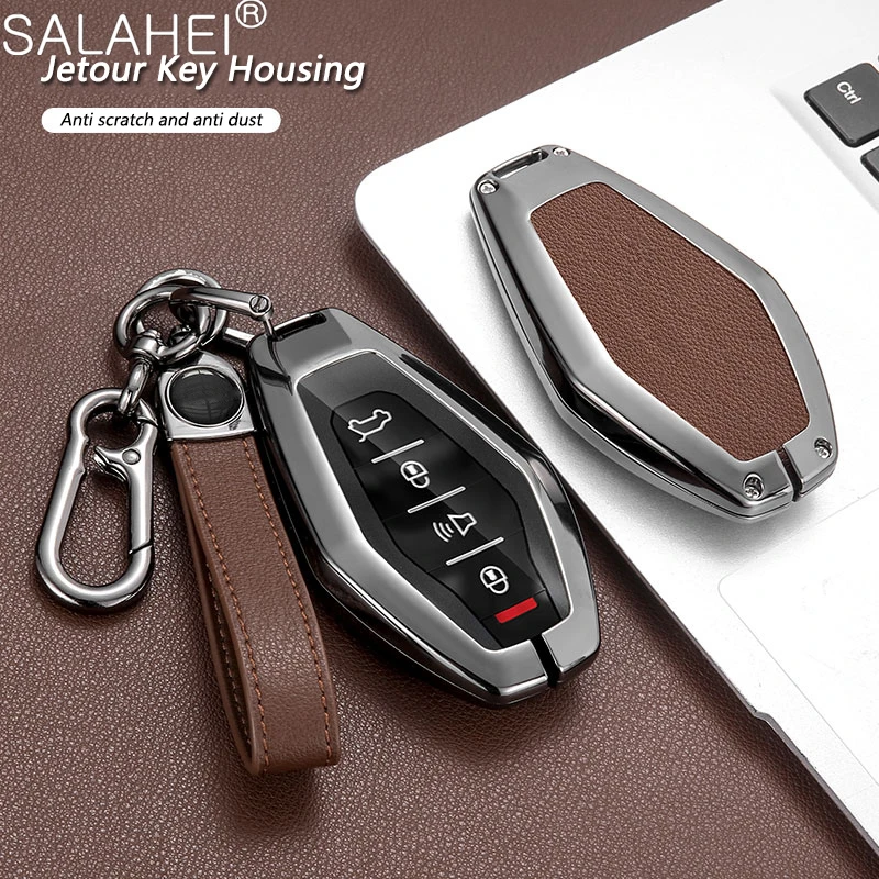 

Leather Car Smart Remote Key Case Cover Shell Holder Protector For Chery Jetour X70 X70plus X70m X90plus X95pro Auto Accessories