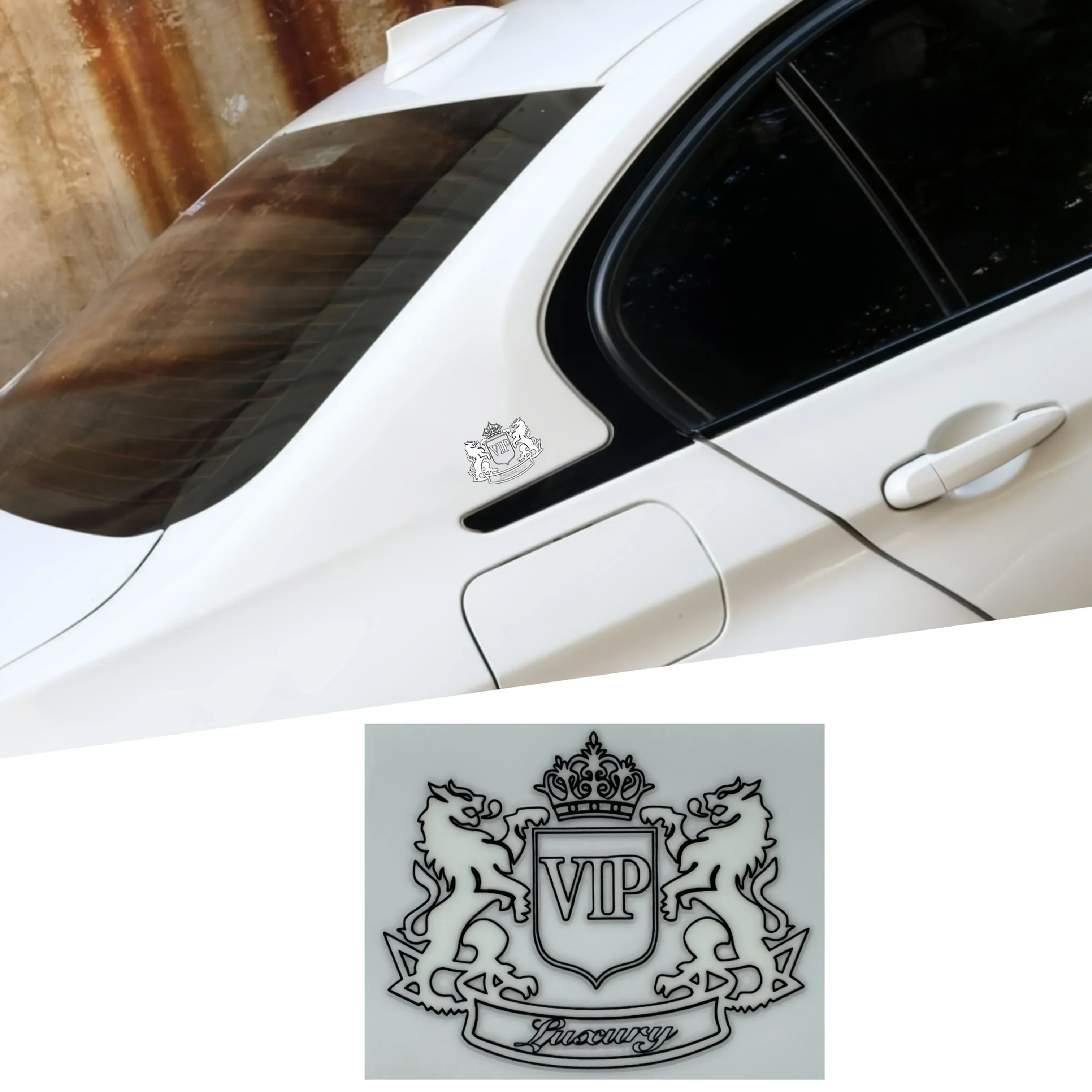 4개/세트 'VIP 럭셔리' 사자 엠블럼 스티커 오토바이 자동차 스타일링 장식 로얄 테마 데칼 액세서리