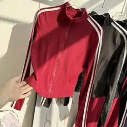 Women Zipper Casual Slim Sports Jacket Workout Long Sleeve Clothes Running Fitness Shirts Female Quick-Dry Yoga Top