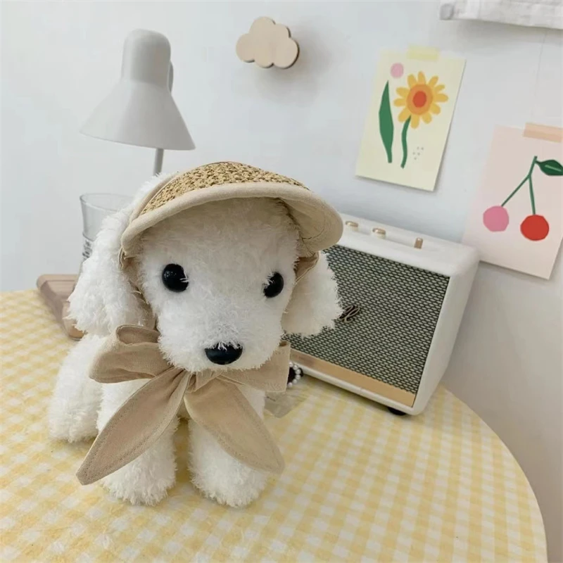 Ins Cat Pet Dog Hat Small Dog Teddy Bear Sunscreen Sun Hat Pastoral Style Decoration Photo Dog Costume Hat for Cat Dog Birthday