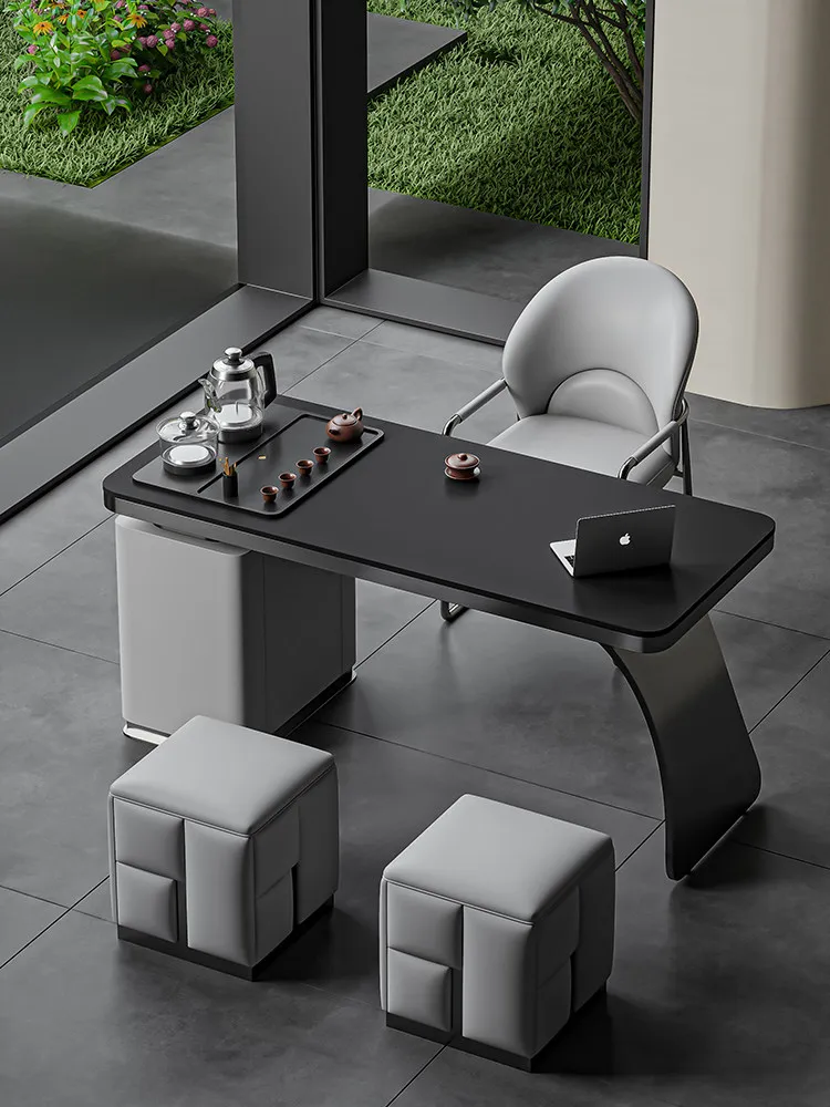 Balcony tea table rock slab modern simple light luxury small exquisite home living room tea table