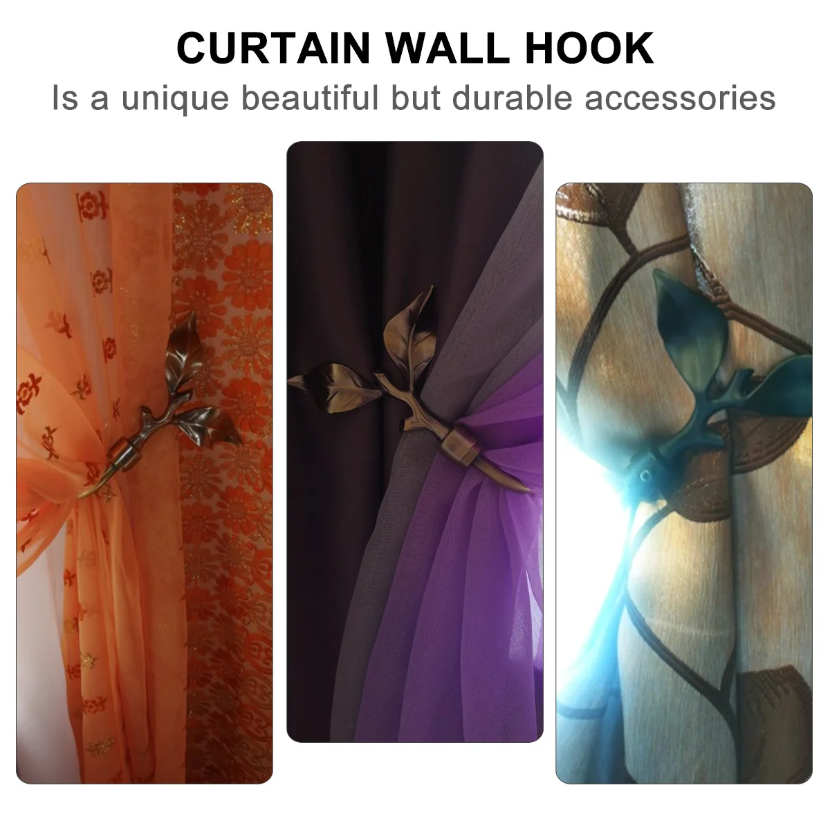 

Curtain Hooks Rustic Leaves Wall Mounted Hook For Coats Towels Belts Bags Kitchen Bathroom Decorative Household Hooks