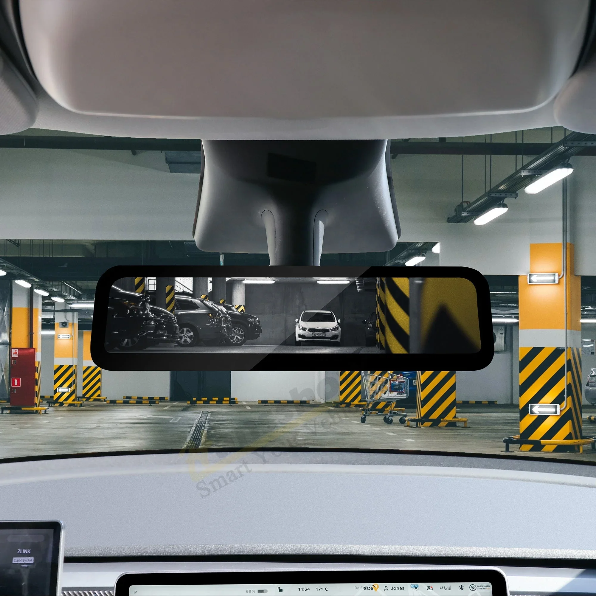 2025 Premium ProductsHansshow Model 3 Y Streaming Media Rearview Mirror Car Glare Auto Dimming Rear View Camera Mirror For Tesla