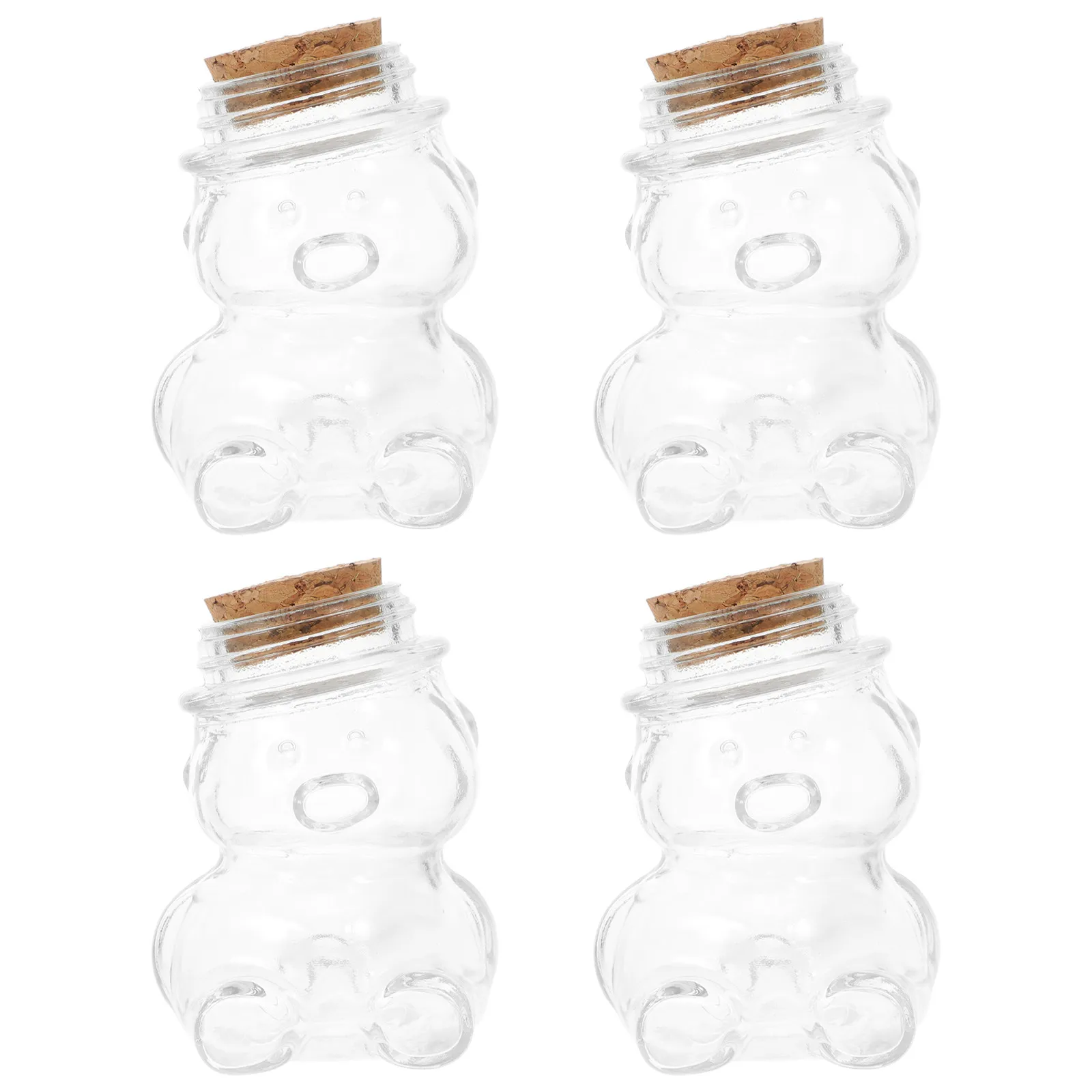 4Pcs Glass Candy Jar Set Transparent Airtight Storage Container for Sweets Biscuits Tea Coffee Sugar Salt Pepper Jewelry Home view 3