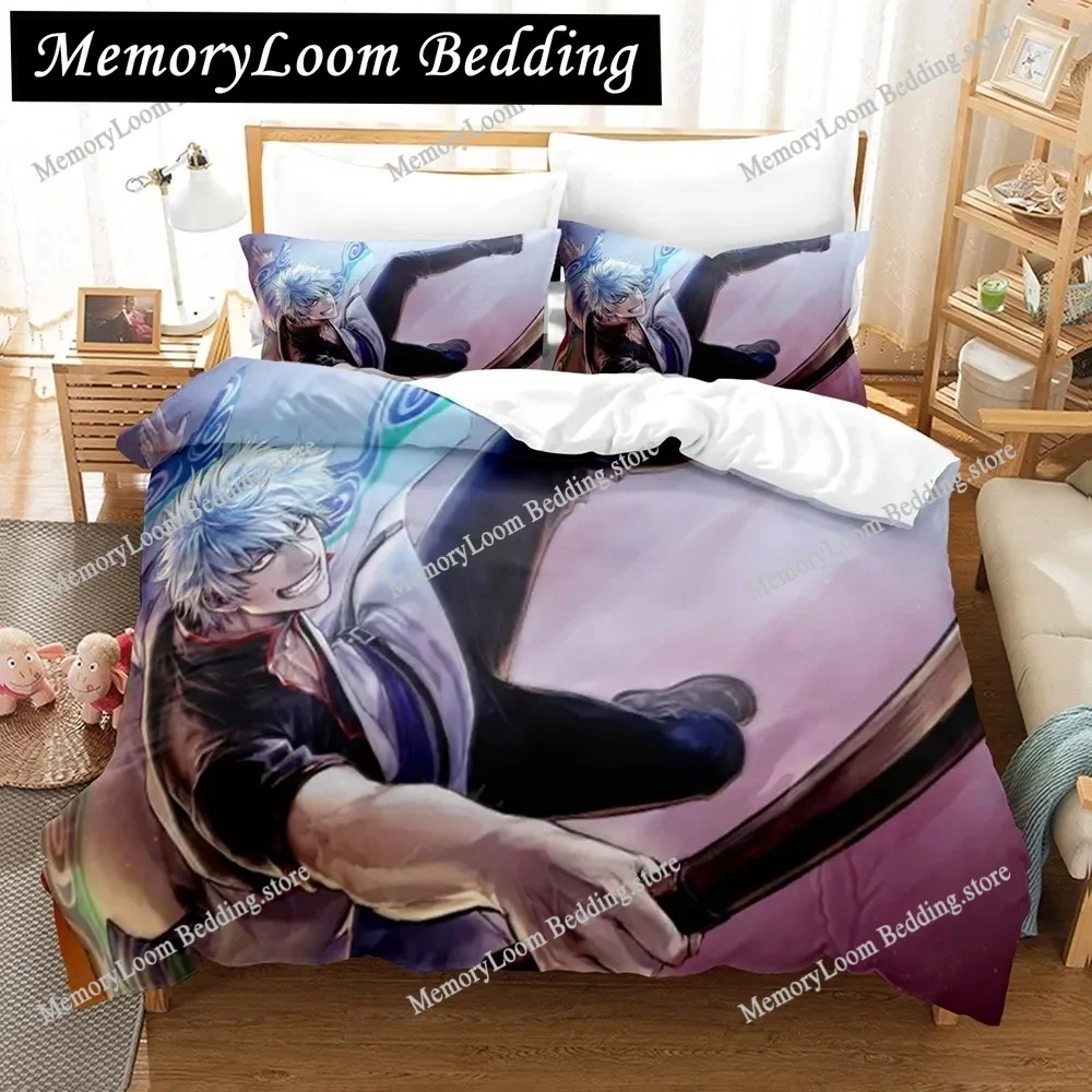 Fashion Vibrant 3D Print Anime Gintama Bedding Set Single-Twin-Full-Queen-King Size Adult Kid Bedroom Stylish Duvet Cover Sets