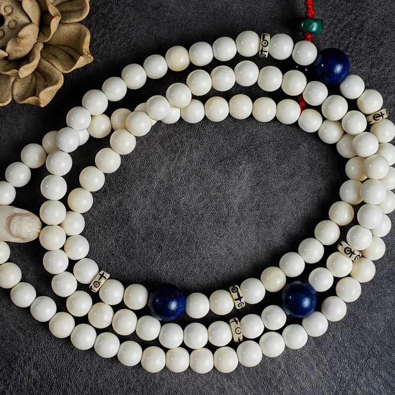 round Bead Made by Ox Bone 108 Pieces Set Buddha Beads Elephant God Circle Crafts Neck Beads Necklace Wholesale Bracelet