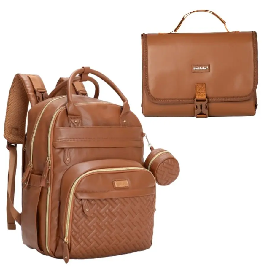 

Портативная пеленальная сумка из веганской кожи, коричневая, базовая сумка для подгузников, коричневая