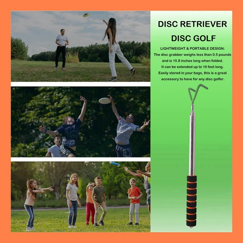 6x Disc Golf Retriever Teleskop Disc Golf Grabber langlebige Edelstahl Disc Golf Retrieving Gerät Abruf Discs