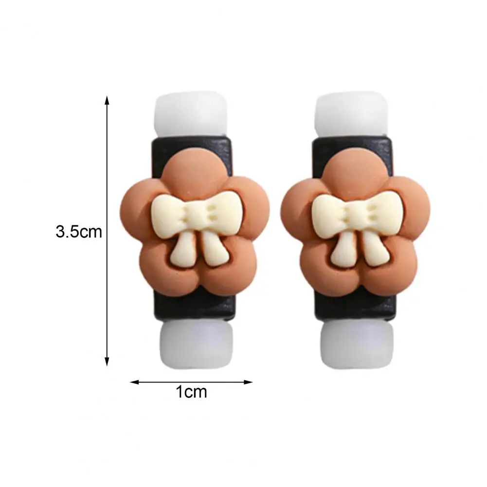 1 Pair Animal Bite USB Cable Protector Cable Organizer Data Line Management Charging Safe Protection Cable Winder For iPhone