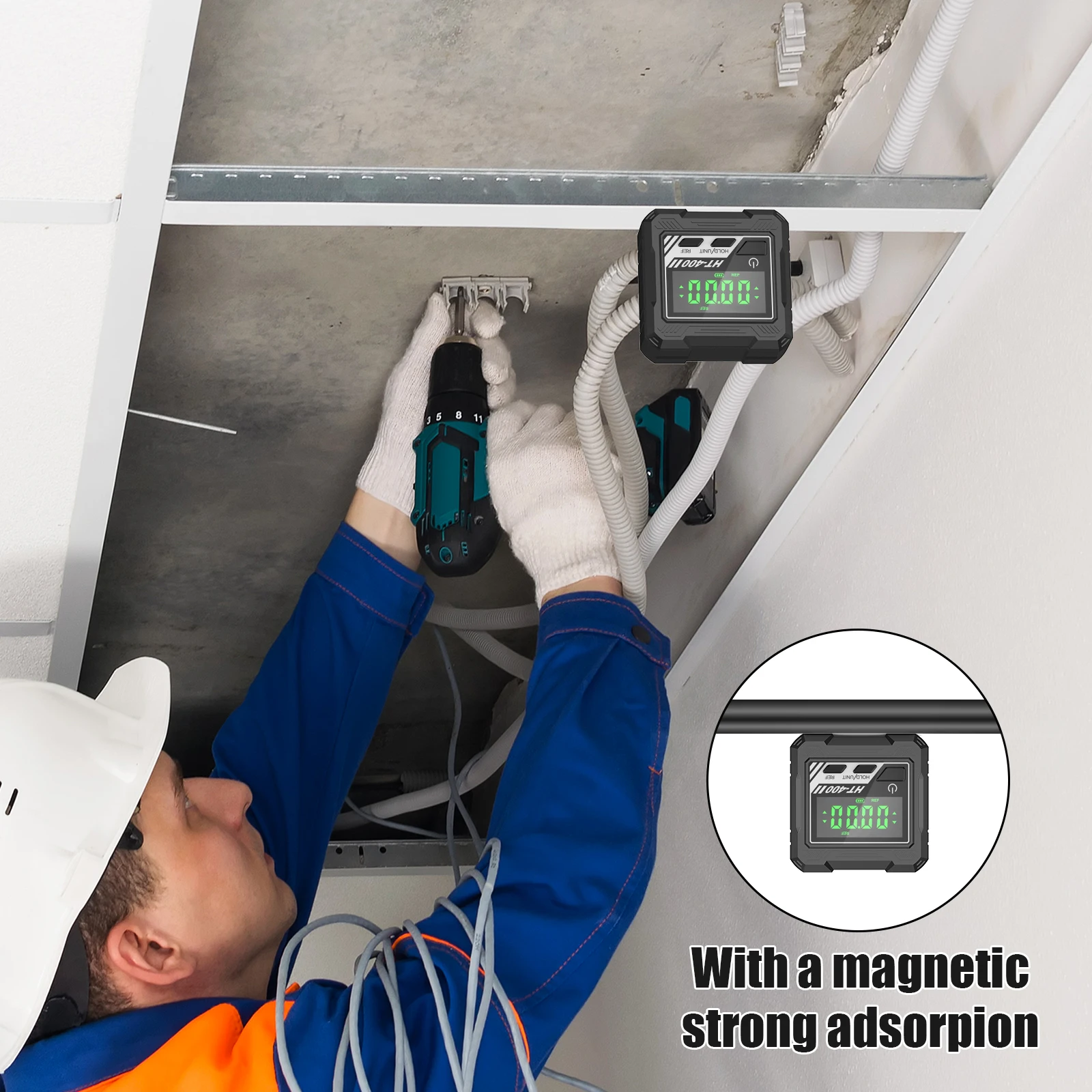 360 درجة مستوى صندوق الدقة الرقمية زاوية المنقلة العالمي البسيطة الرقمية المنقلة الميل تستر أدوات قياس #3