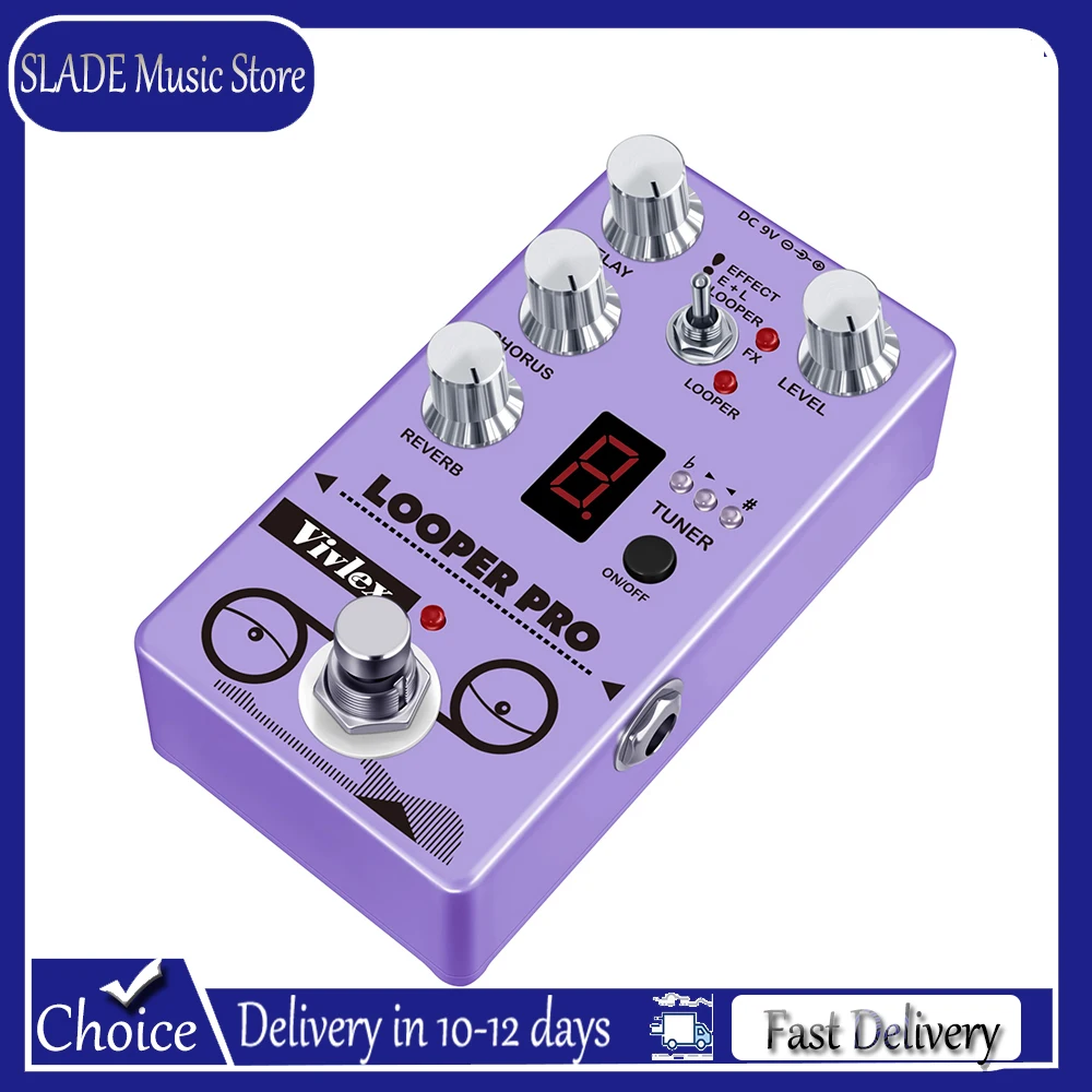

ROWIN Looper Delay Chorus Tuner Reverb Effect Pedal Designed for Looper Pro with 45 Second Loop Recording Time Effects