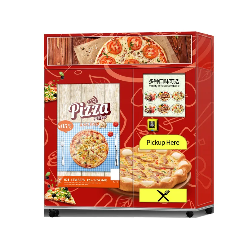 Haloo Vending Machine Haloo New Business Ideas Pizza Vending Machine Fast Food Distribution with 55-inch Touch Screen & Microwav