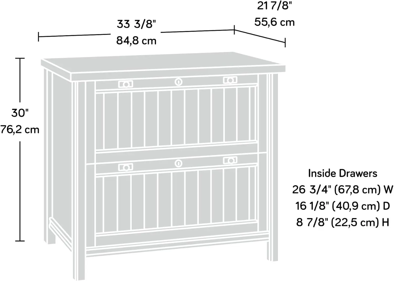 Costa Arquivo Lateral, Coffee Oak Finish Finish