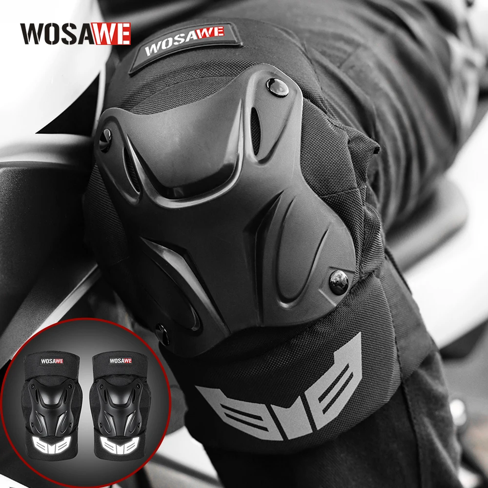 WOSAWE Motorbike Protective Kneepad Motocross Motorcycle Knee Pads Elbow Protector Night Reflective Racing Guards Protection