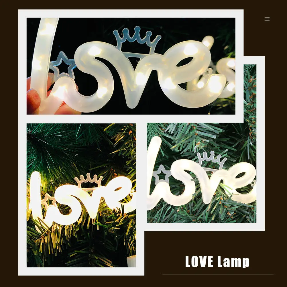 

2Pcs Love LED Lights Premium Pet Material Romantic Night Lamp for Home Decor Bedroom Table Decorative Stylish Scene Layout