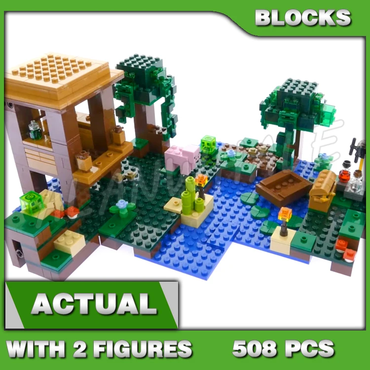 

502 шт. My World Swamp The Witch Hut Water Trees Vines Lily Pads Potions Boat 10622 Строительные блоки Игрушки, совместимые с моделью