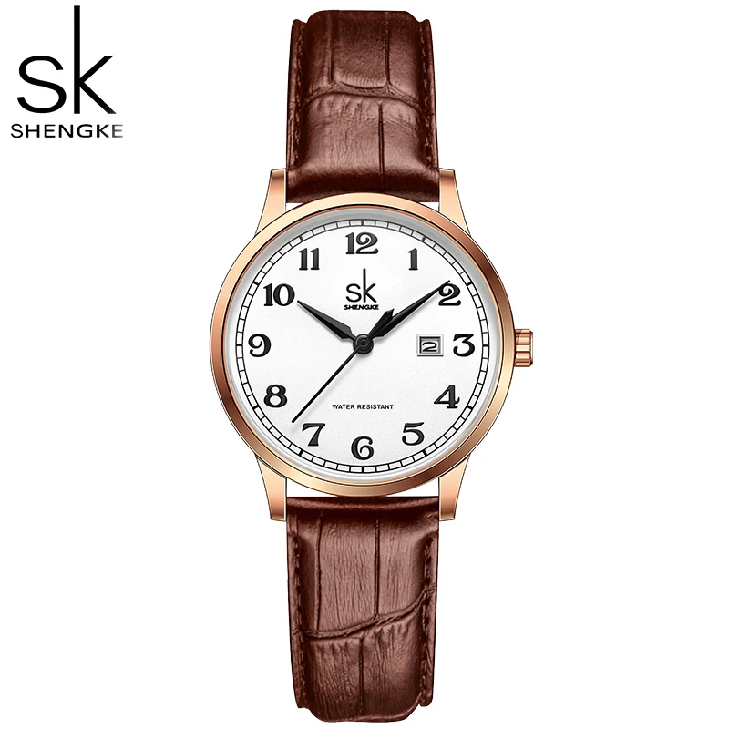 Shengke Fashion Diamond Woman Watches Green Dial Beauty Women Quartz Wristwatches Original Design Ladies Clock Relogio Feminino