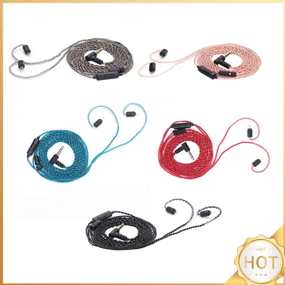 0.78mm 2 Pin Earphone Audio Cable 3.5mm Plug with Mic Upgrade Replacement Earphone Cable for Weston 1964 UE3X UE18 W4R Headphone