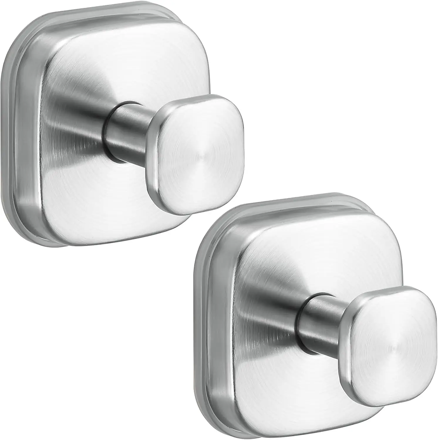 

Brushed Nickel Reusable Suction Hooks No-Drill Design For Bathroom Kitchen For Towel Glass Mirror Tile Featuring