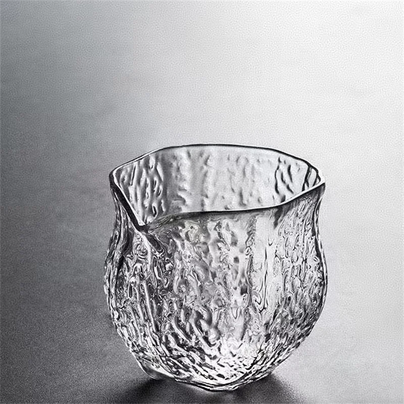 240ML Hammered Glass Fair Cup High Borosilicate Glass Tea Pitcher Clear Cha Hai Tea Server Kung Fu Tea Set Tea Divider
