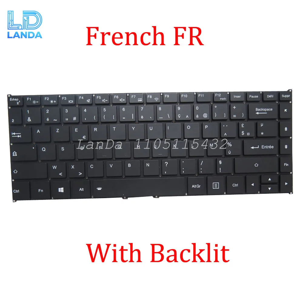 Laptop With Backlit FR IT Keyboard For IPASON Smartbook S1 A135KB103 DOK-V6307A 14 inches Black French FR Thailand TI New