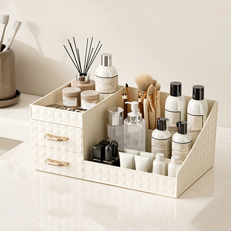 1PCS Makeup Organizer [Large Capacity] Cosmetic Organizer with Transparent Drawer  Multi-functional Lipstick & CosmeticOrganizer