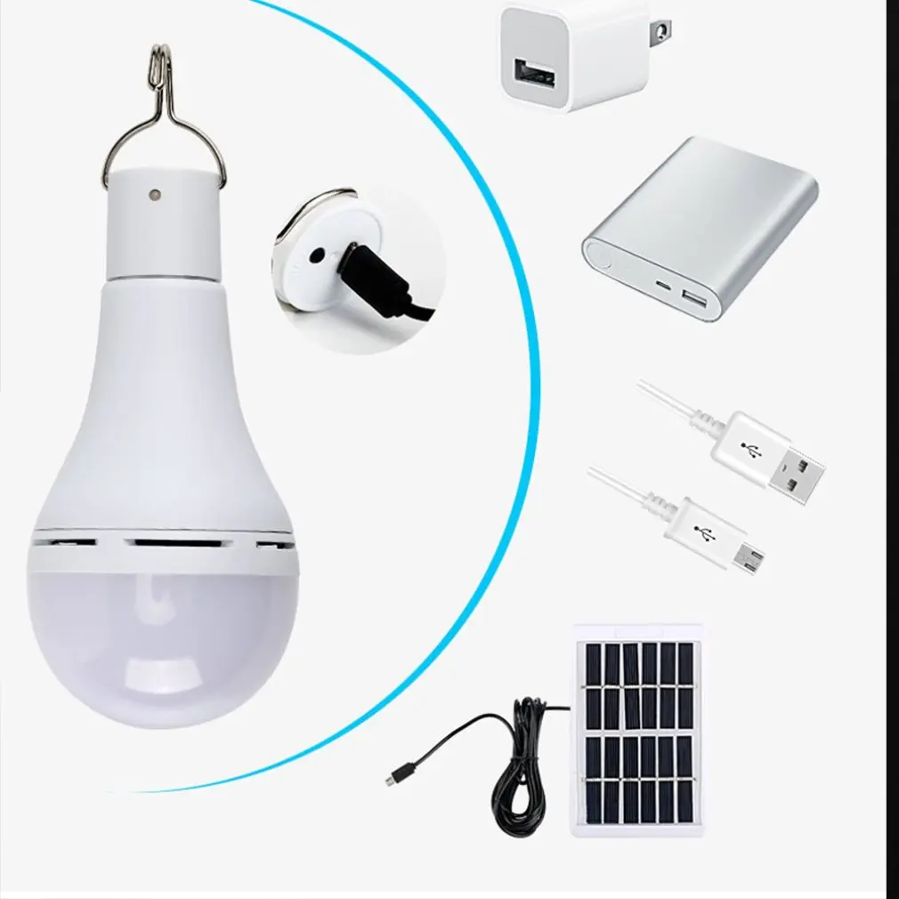 โคมไฟพลังงานแสงอาทิตย์ LED แบบพกพาแบบชาร์จไฟได้สำหรับแคมป์กลางคืนเต็นท์ตกปลาฉุกเฉินแผงพลังงานแสงอาทิตย์